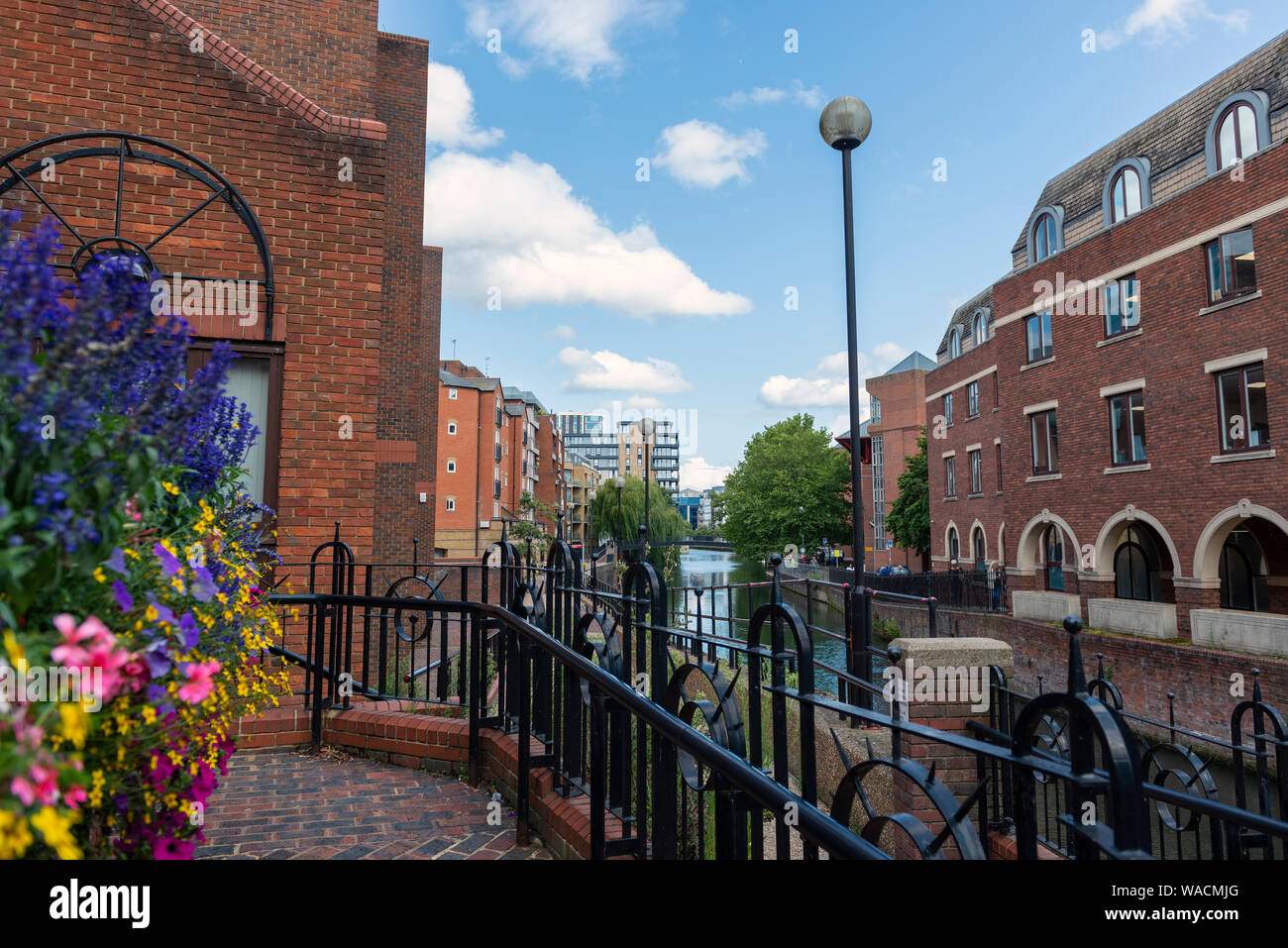 River running through the centre and past waterside apartments