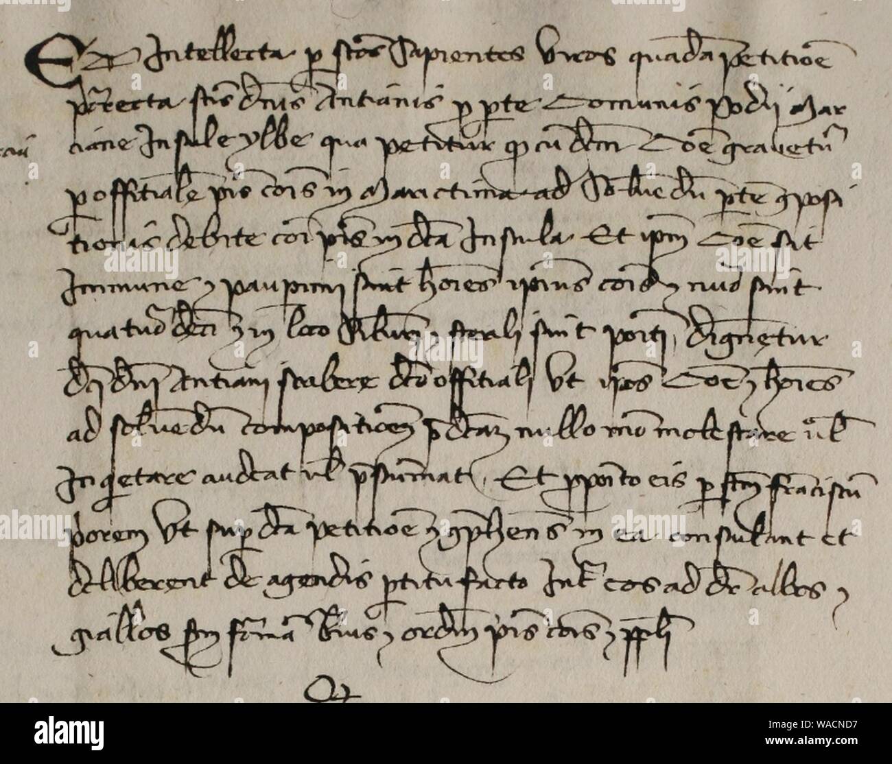 Documento su Poggio (1377). Stock Photo
