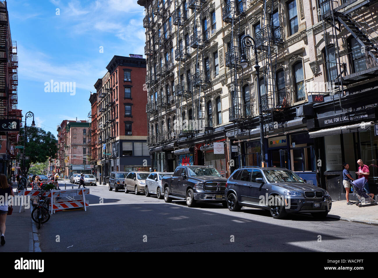 NYC lower East Side at Broome & Ludlow Sts Stock Photo