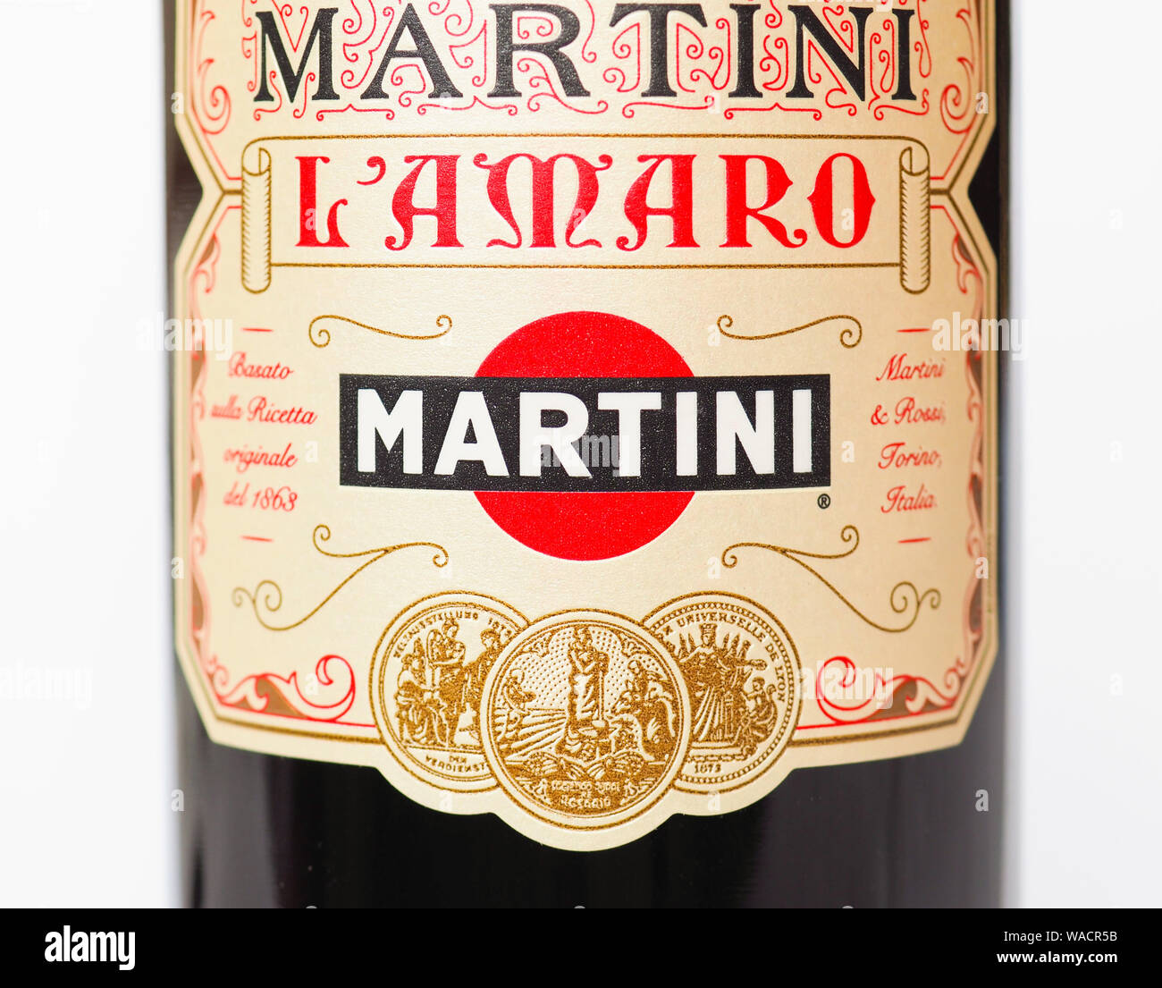 TURIN, ITALY - CIRCA AUGUST 2019: Martini sign on bottle label Stock Photo  - Alamy