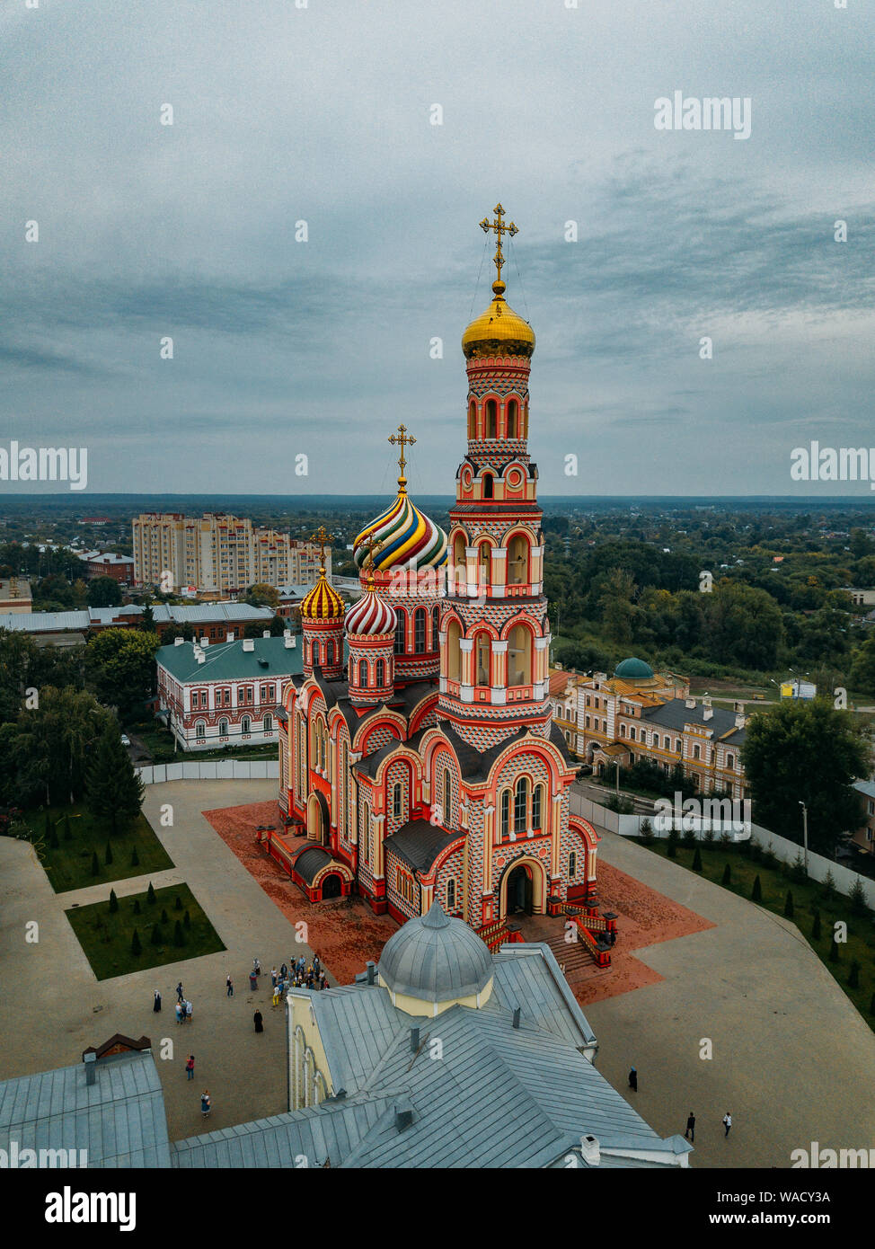 Tambov Aerial view from drone of Ascension Cathedral in Tambov, Russia Stock ...