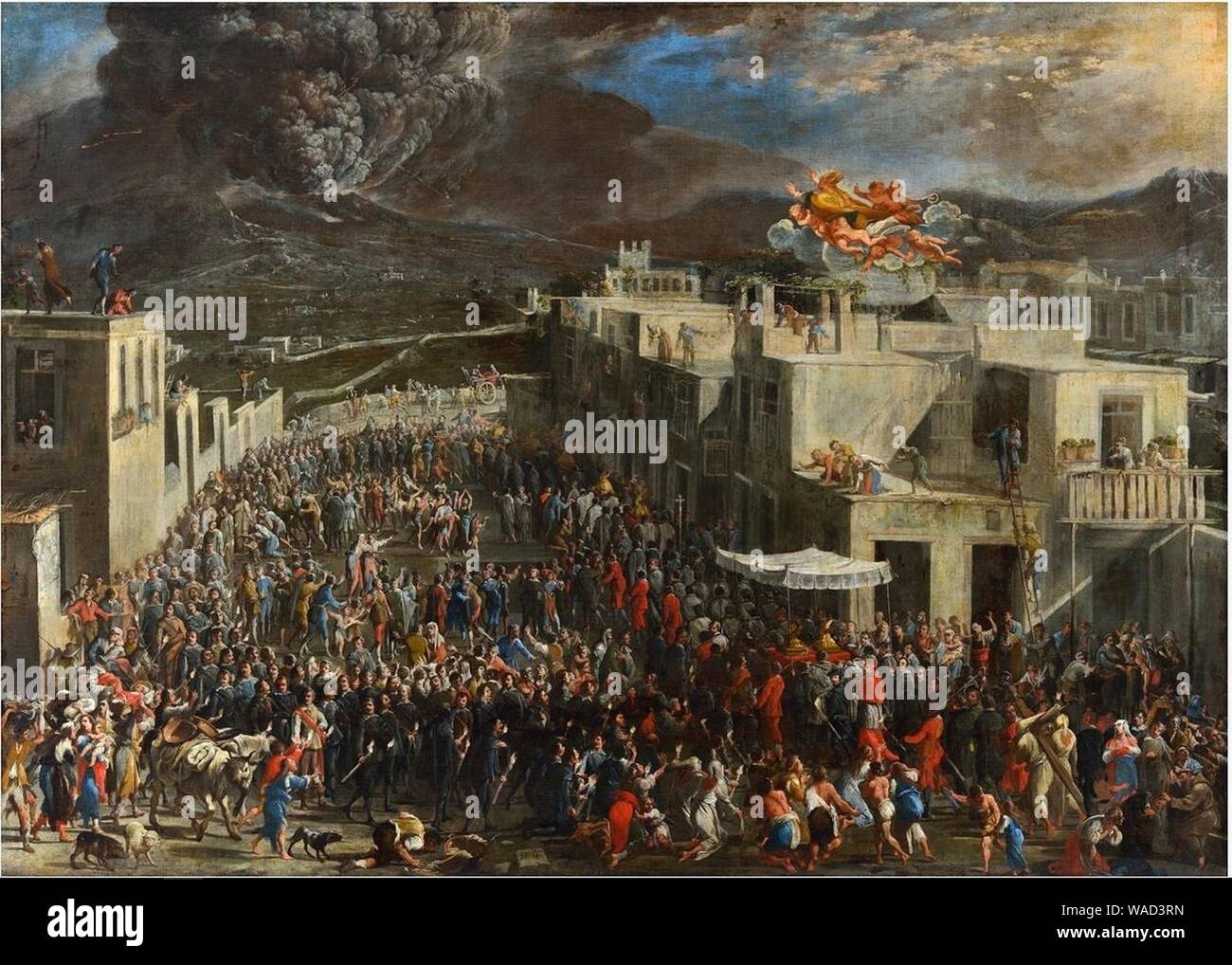 Domenico Gargiulo - The eruption of the Vesuvius in 1631. Stock Photo