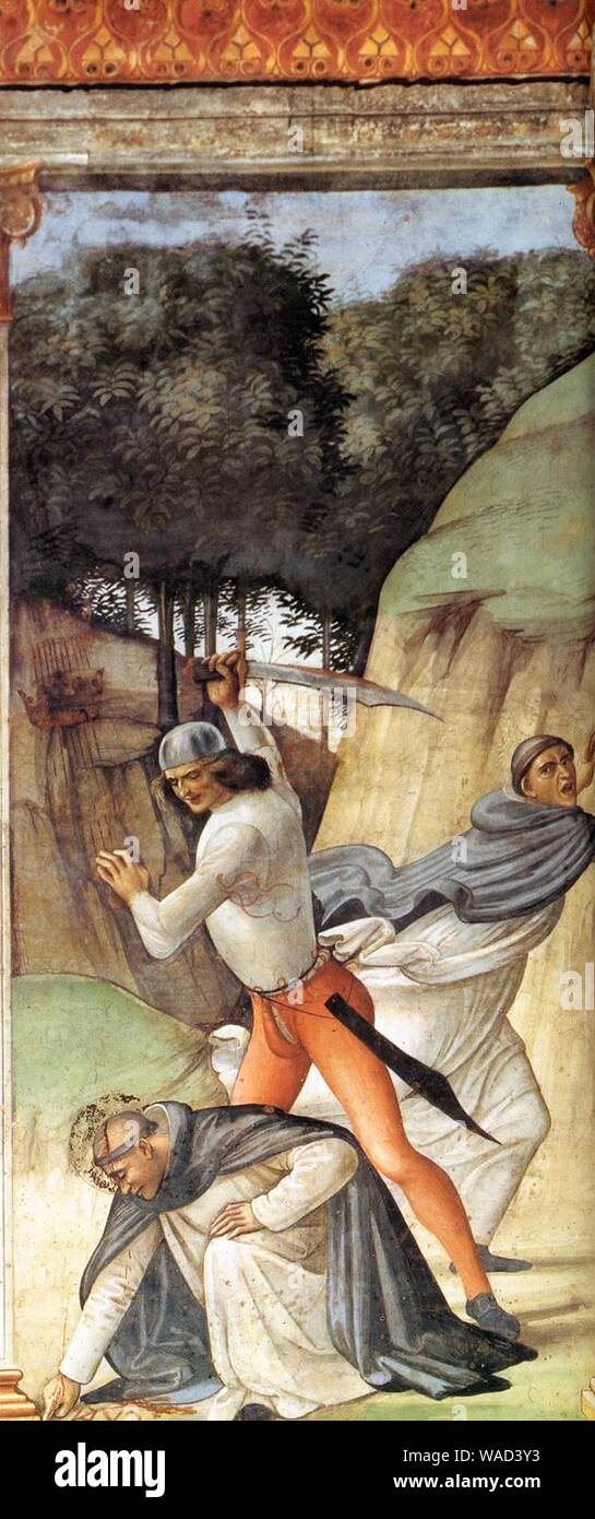 Domenico Ghirlandaio - Martyrdom of St Peter Martyr - Stock Photo