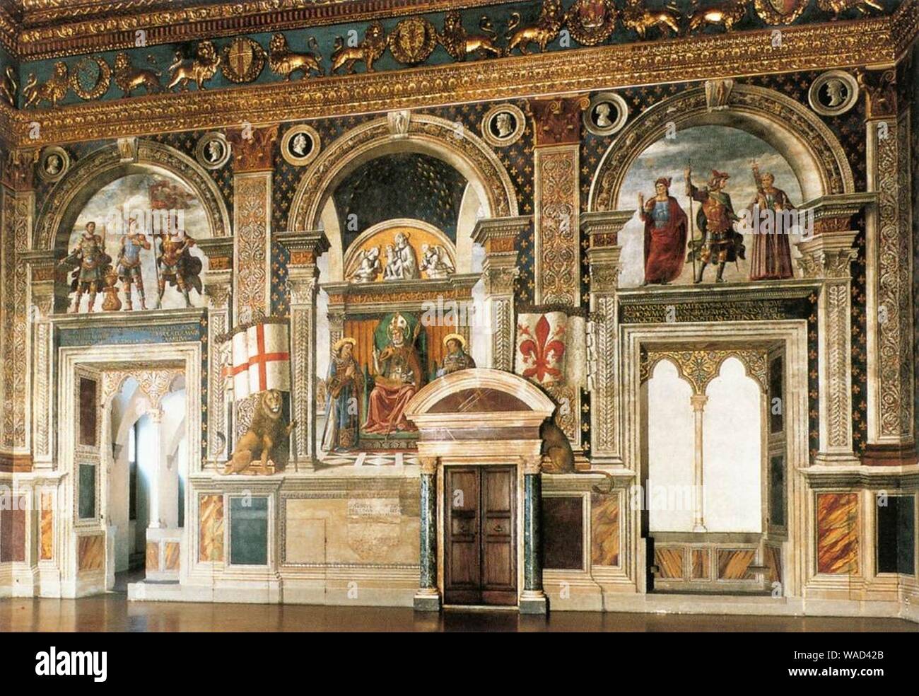 Domenico ghirlandaio, affreschi della sala dei gigli 01. Stock Photo