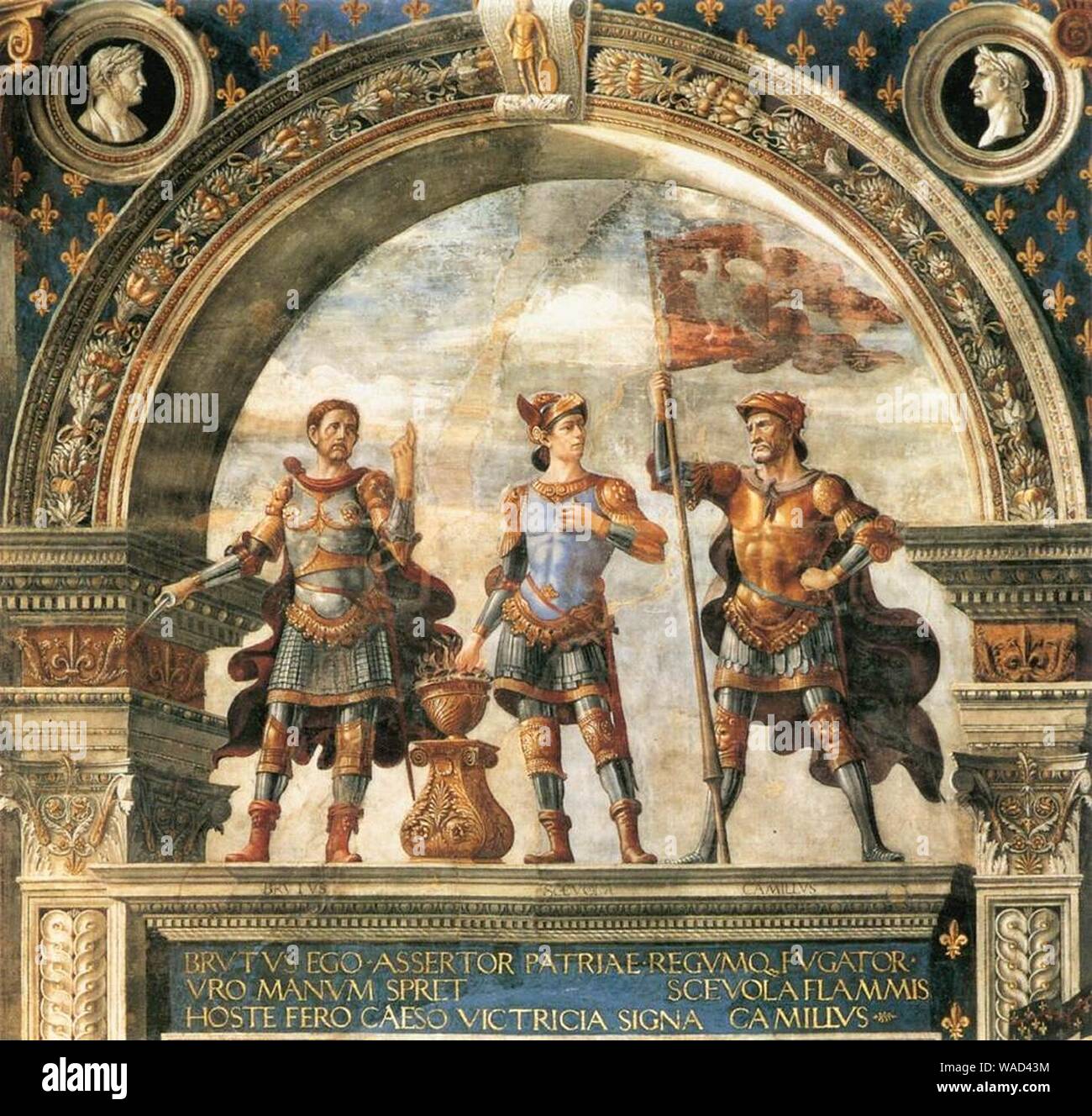 Domenico ghirlandaio, affreschi della sala dei gigli 02. Stock Photo