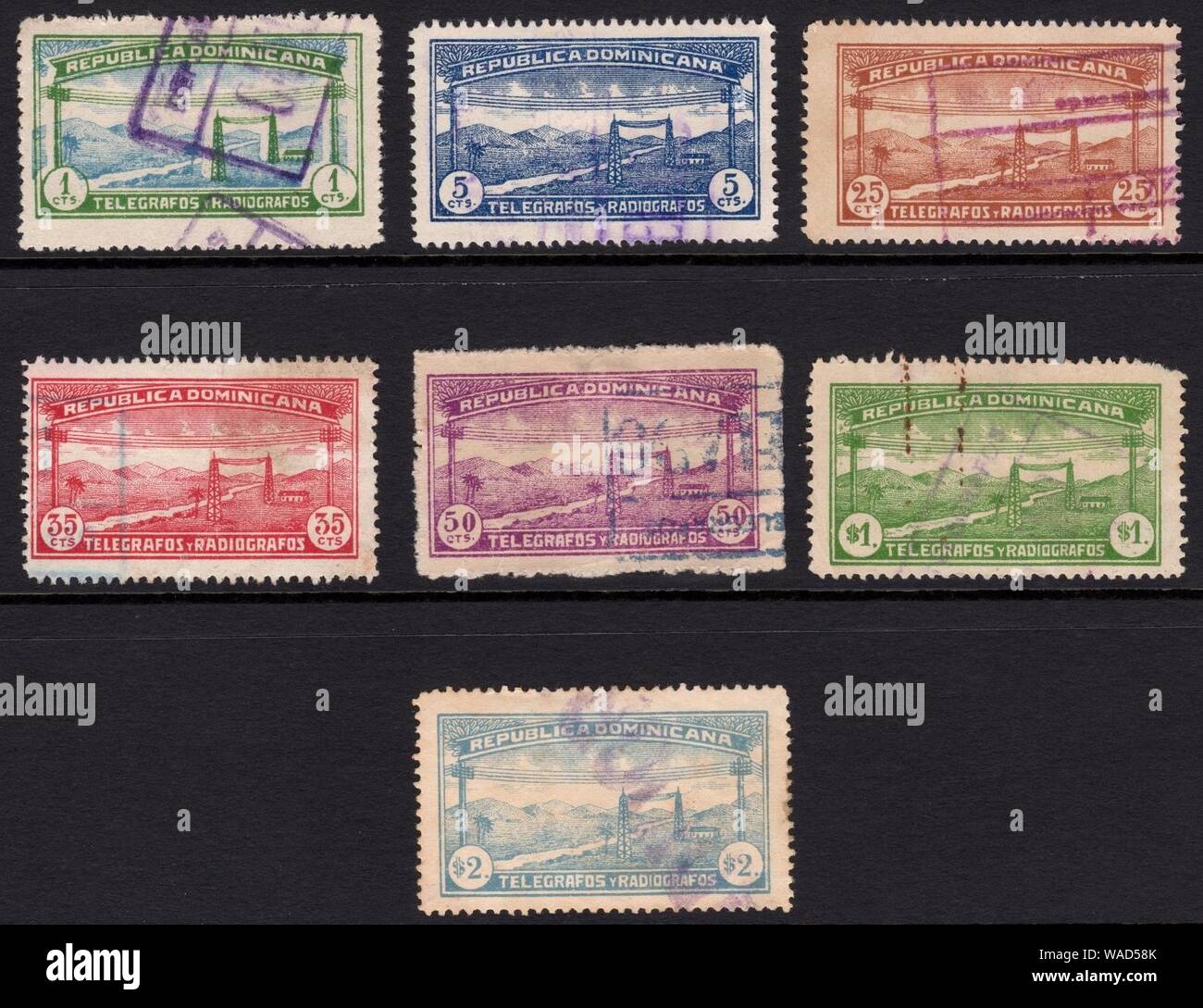 Dominican Republic telegraph stamps 1920 issue Stock Photo Alamy