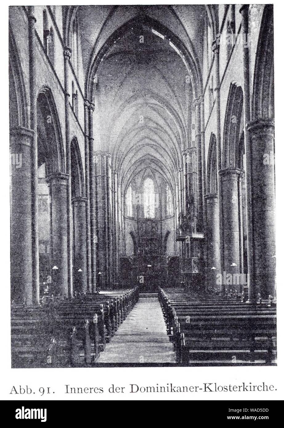 Dominikanerkloster an der Herzogstraße in Düsseldorf, 1867 bis 1887, Dombaumeister Friedrich von Schmidt aus Wien, Inneres der Dominikaner-Klosterkirche. Stock Photo