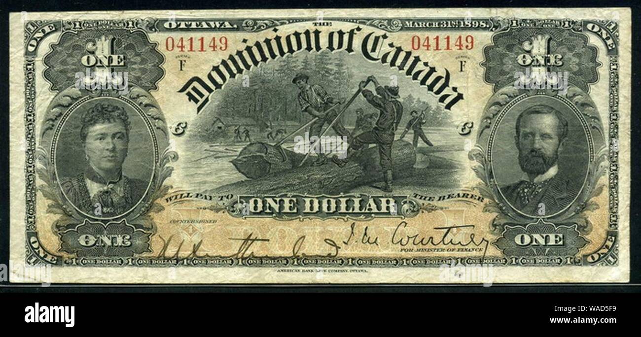 dominion-of-canada-one-dollar-banknote-of-1898-stock-photo-alamy