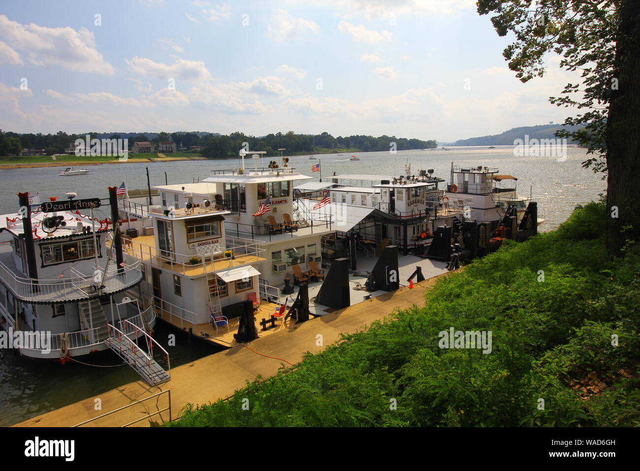 Boats on the Ohio River, Marietta, Ohio Stock Photo Alamy