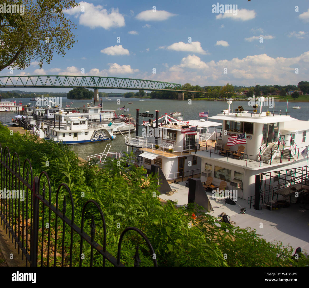 Boats on the Ohio River, Marietta, Ohio Stock Photo Alamy
