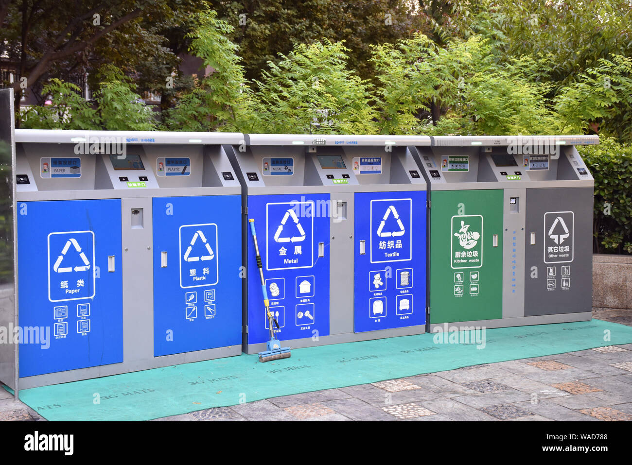 The appropriate disposal bins supported by a face recognition system to