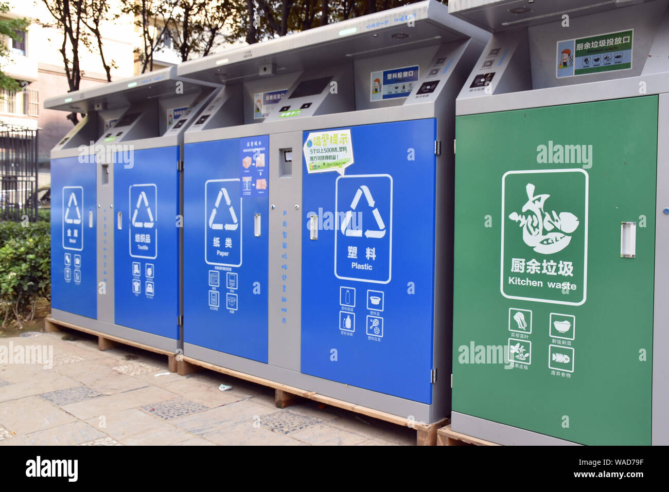 The appropriate disposal bins supported by a face recognition system to