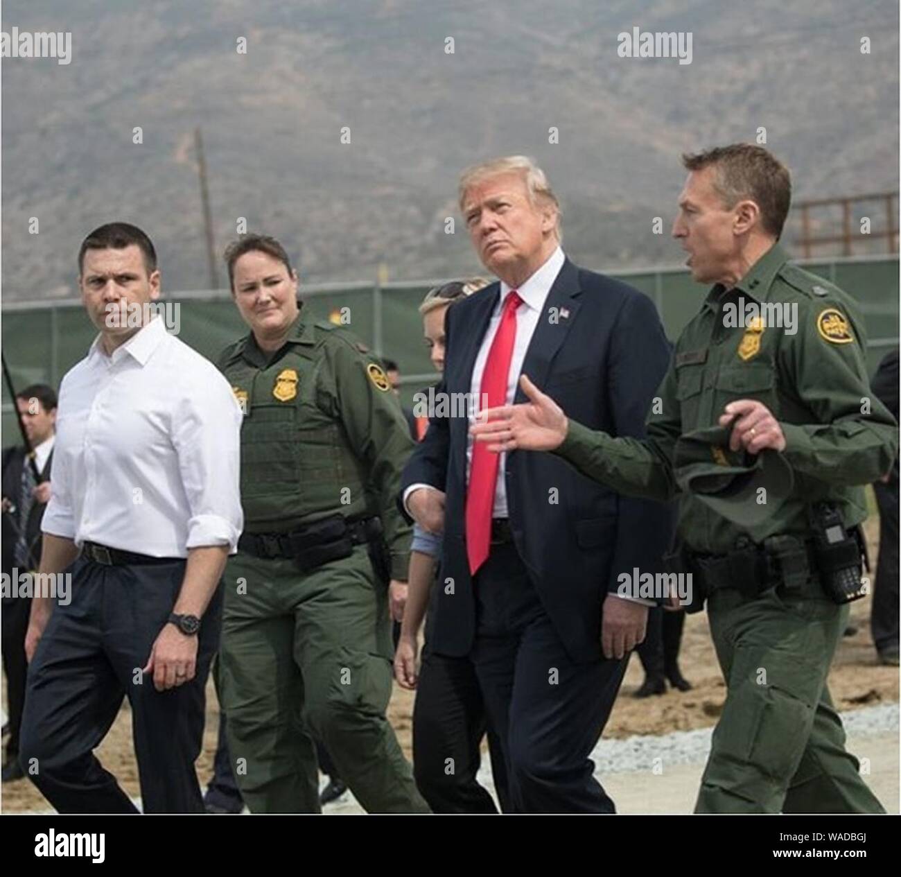 Donald Trump visits San Diego border wall prototypes (2 Stock Photo - Alamy