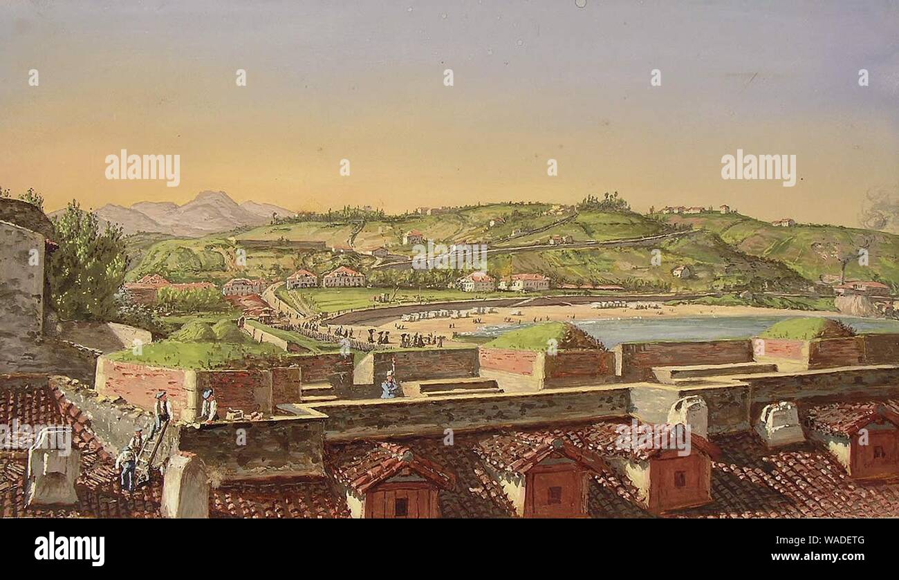 Donostia - San Sebastian par Didier Petit de Meurville (années 1860). Stock Photo