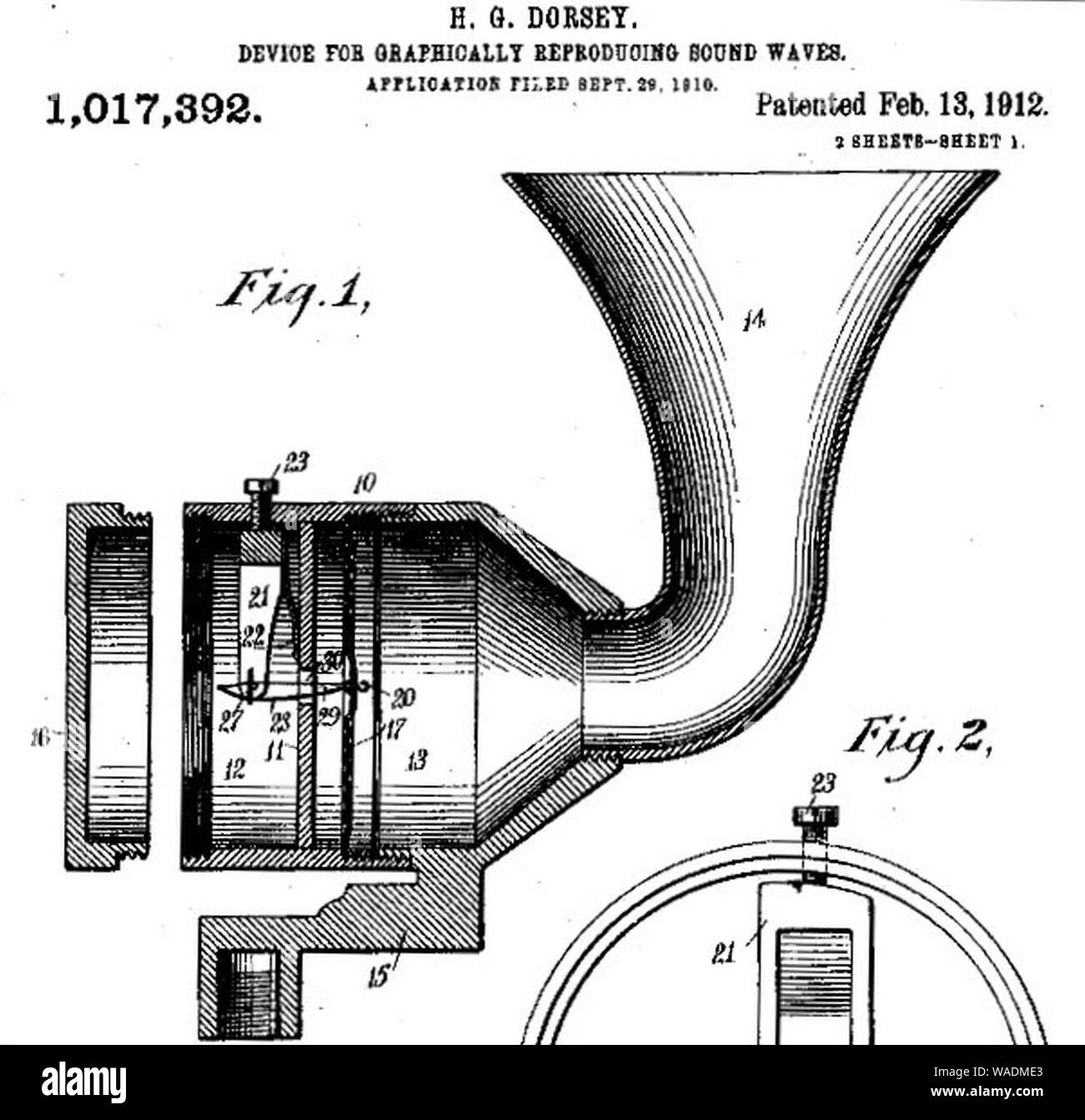 Dorsey sound wave printer Stock Photo - Alamy
