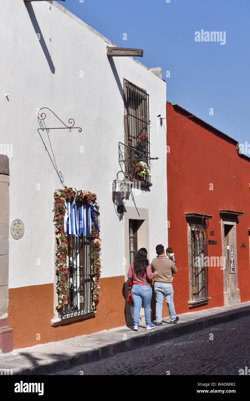 Street scene Historical center of San Miguel de Allende Stock Photo