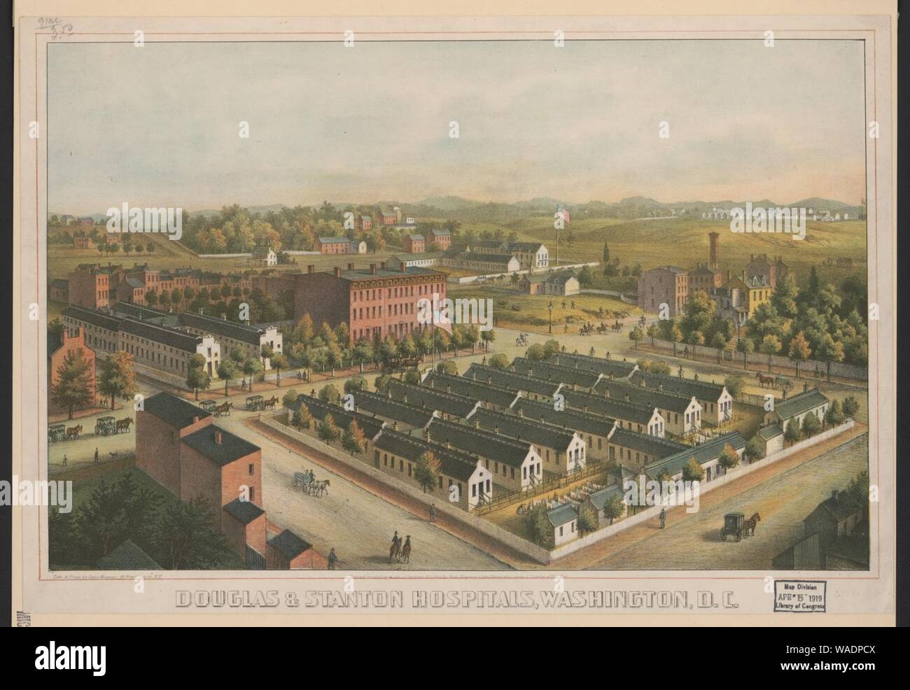 Douglas & Stanton Hospitals, Washington,D.C. - lith. & print. by Chas. Magnus, N.Y. Stock Photo