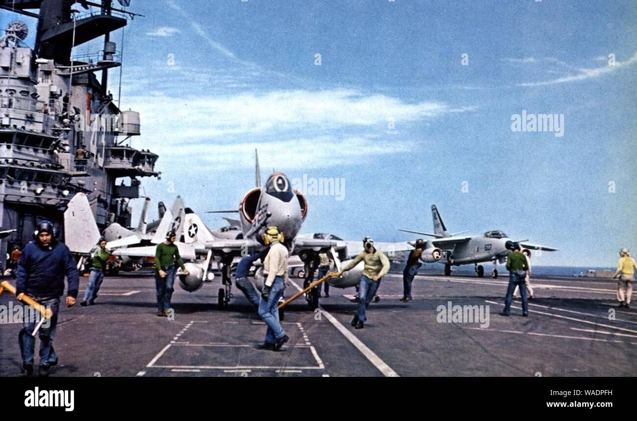 Douglas A4D-2 Skyhawk of VA-155 aboard USS Coral Sea (CVA-43), circa in 1962. Stock Photo