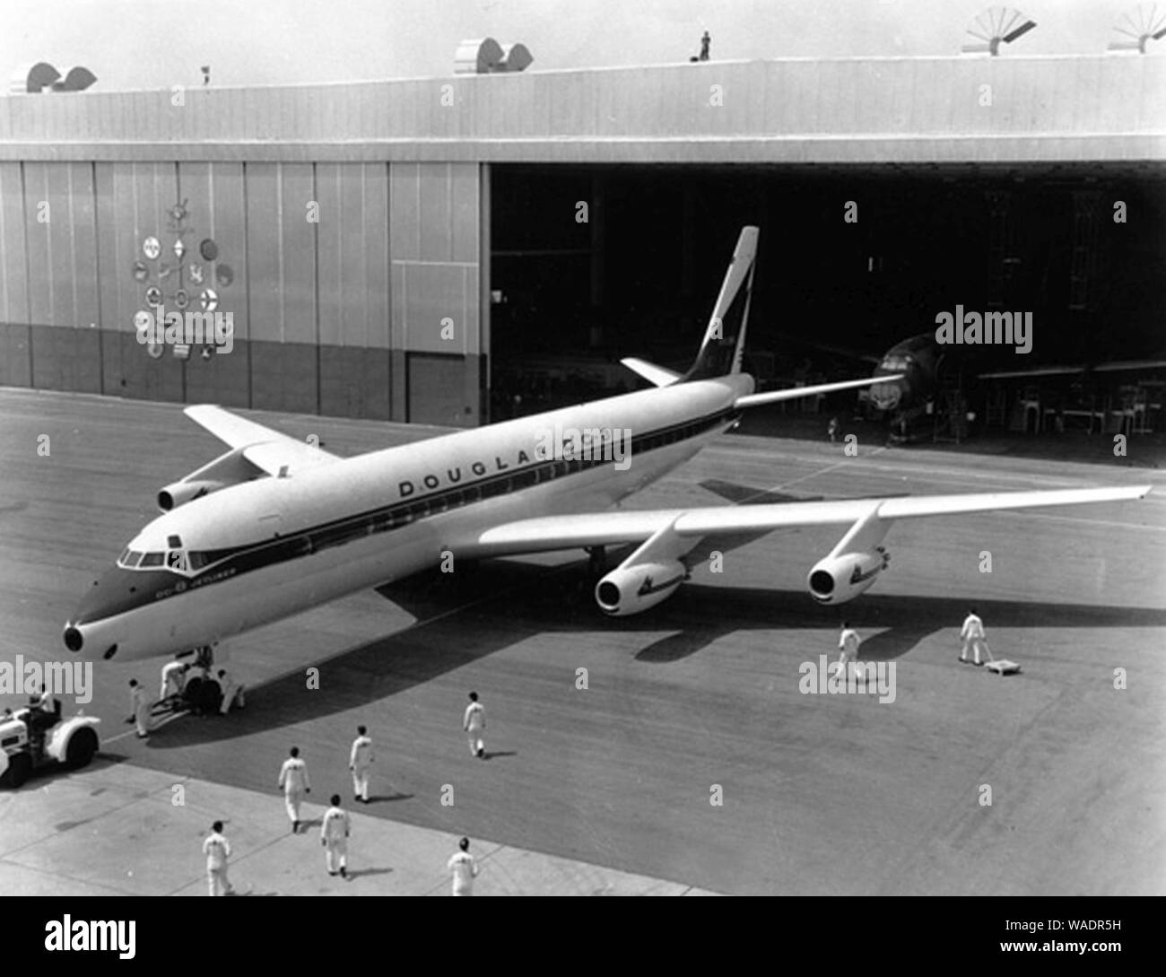 Douglas DC-8 Manufacturer Colors. Stock Photo