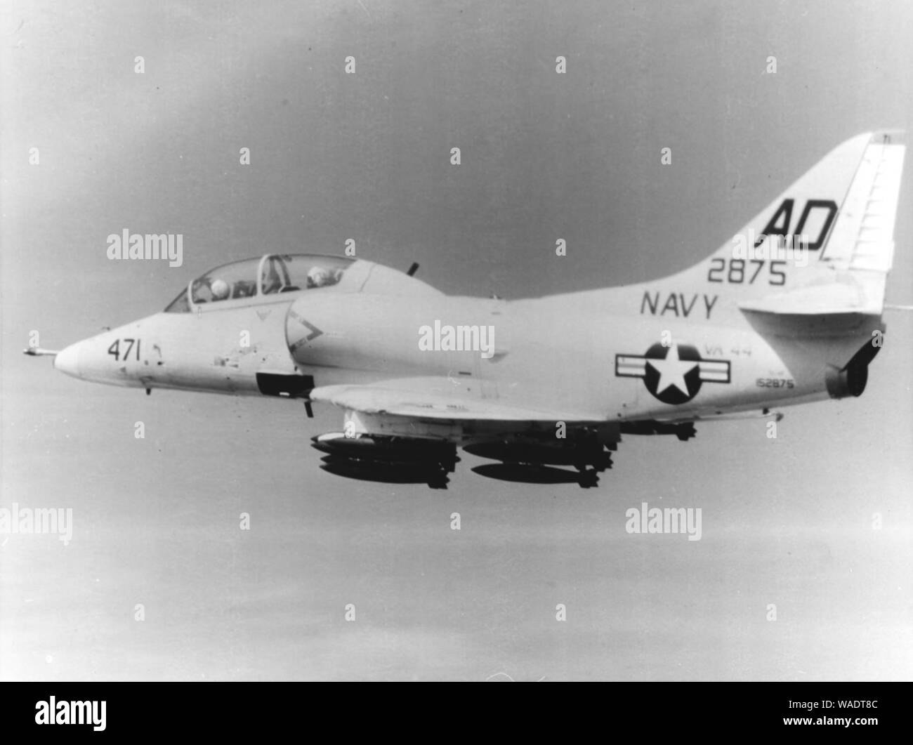 Douglas TA-4F Skyhawk of VA-44 in flight on 14 January 1970. Stock Photo