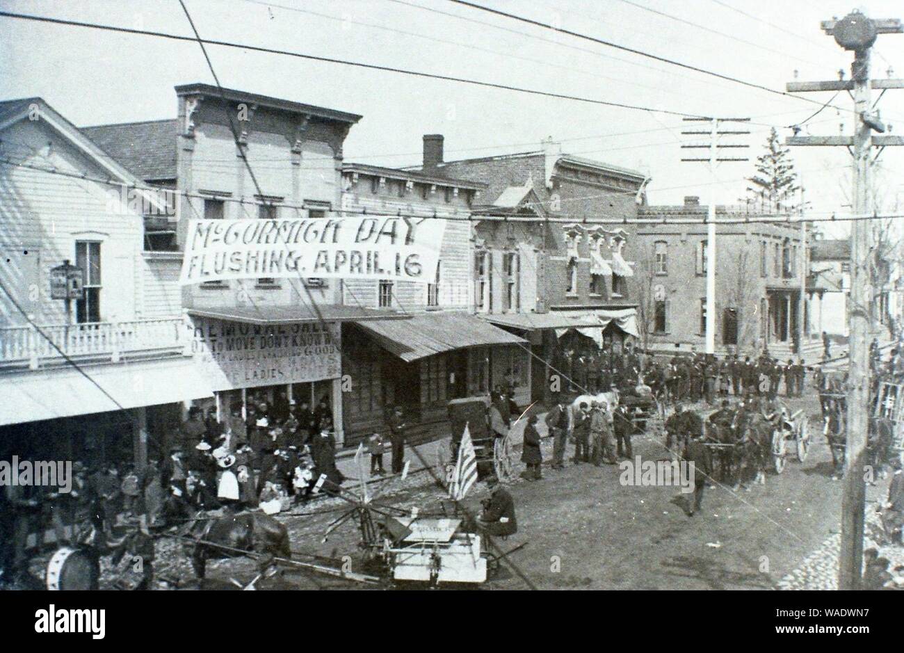 Downtown looking north east, Flushing MI Stock Photo Alamy