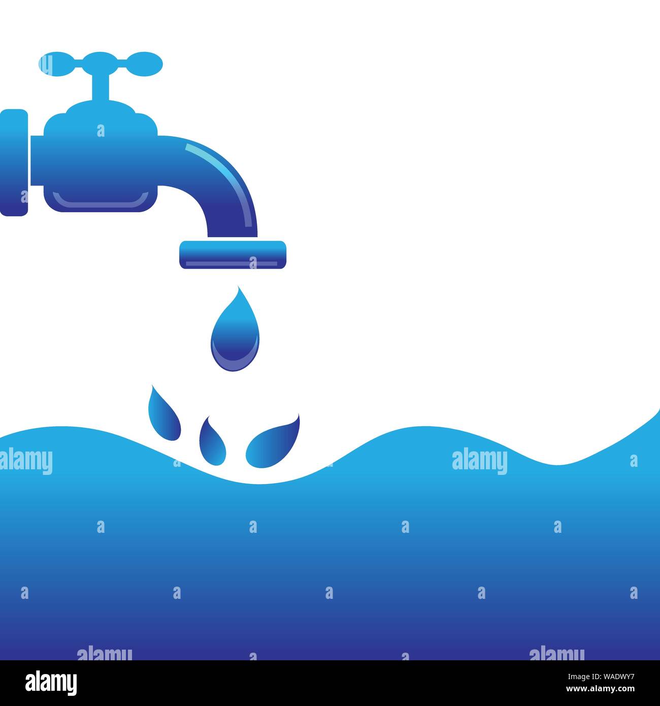 Tap water with water background. Stock Vector