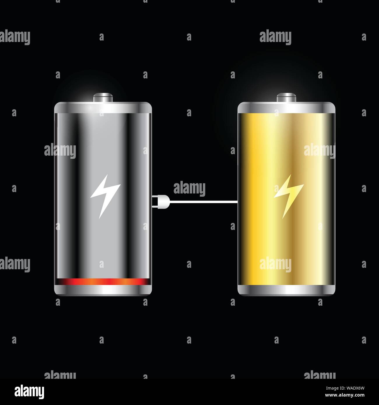 Glossy battery icons vector Stock Vector