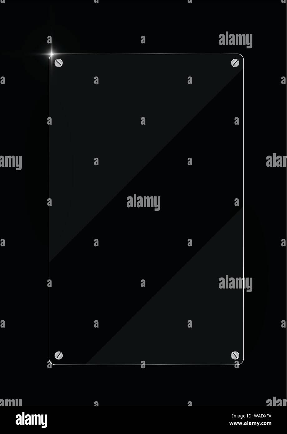 Screws and glass framework for internet sites, web user interfaces and applications Stock Vector
