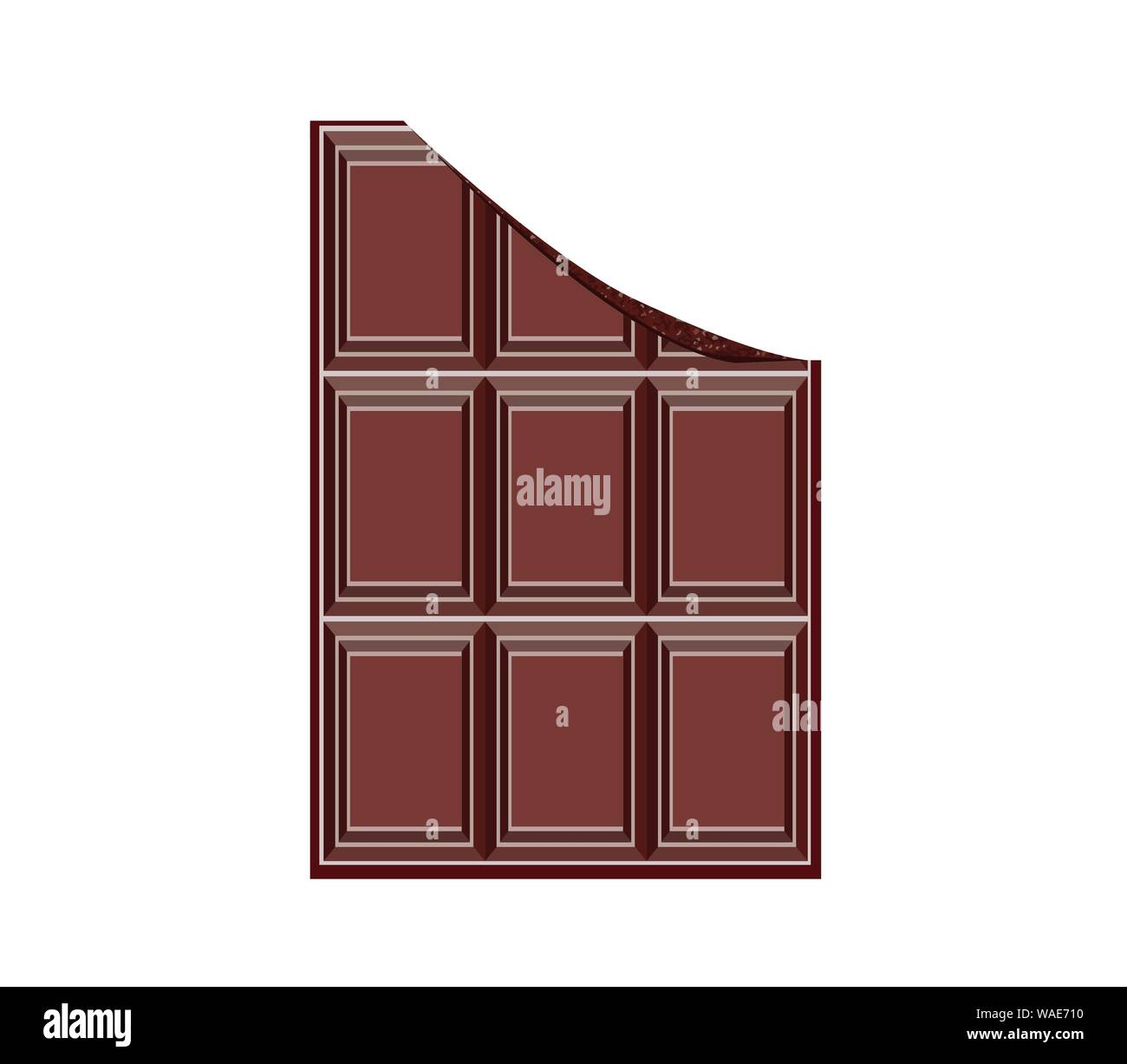 Chocolate bar broken. Vector illustration on an isolated background Stock Vector
