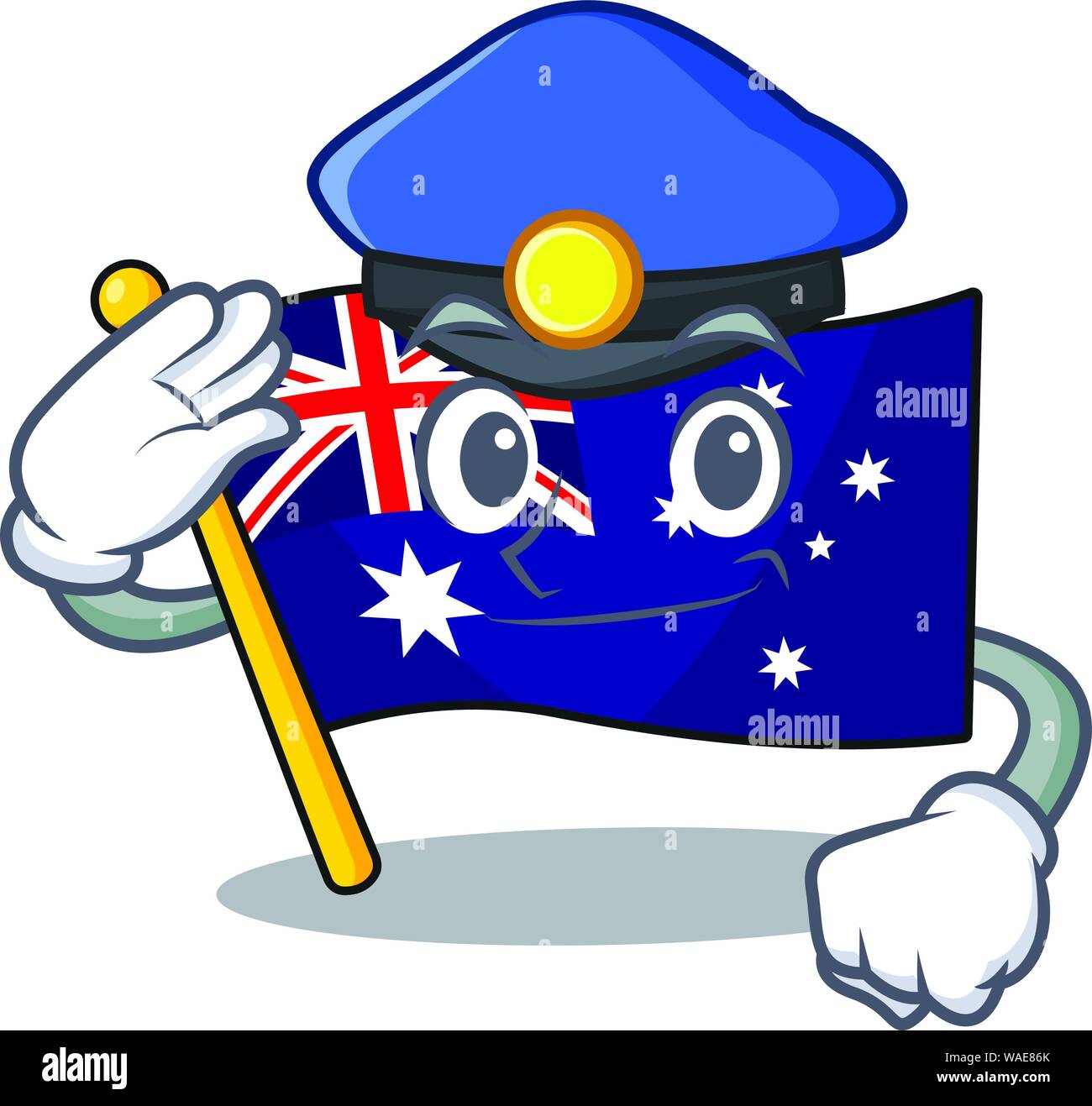Slået lastbil Underholde James Dyson Police australian flag clings to cartoon wall Stock Vector Image & Art -  Alamy