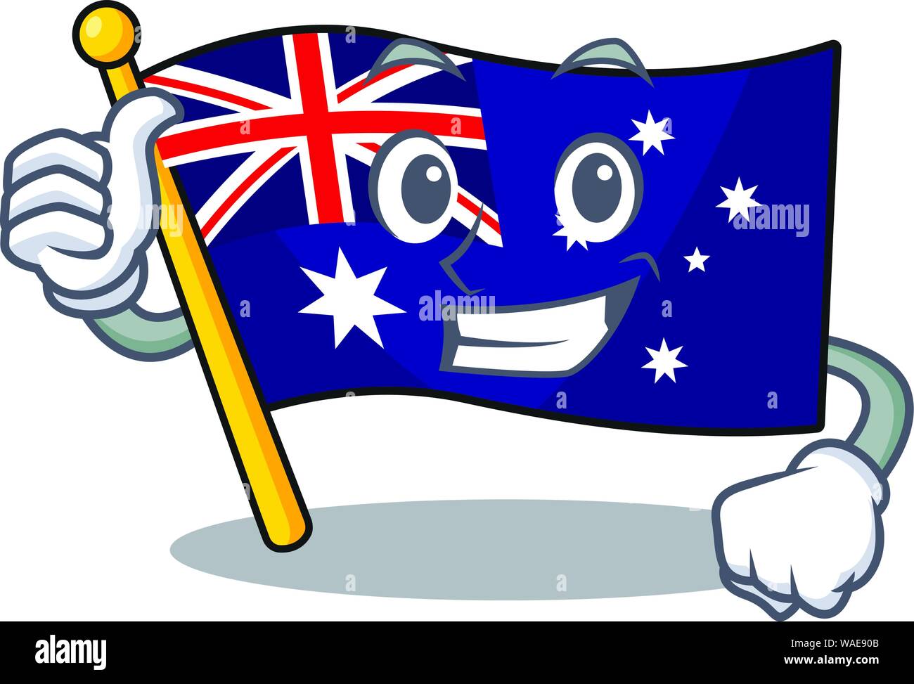 Thumbs up australian cartoon flag kept in cupboard Stock Vector Image