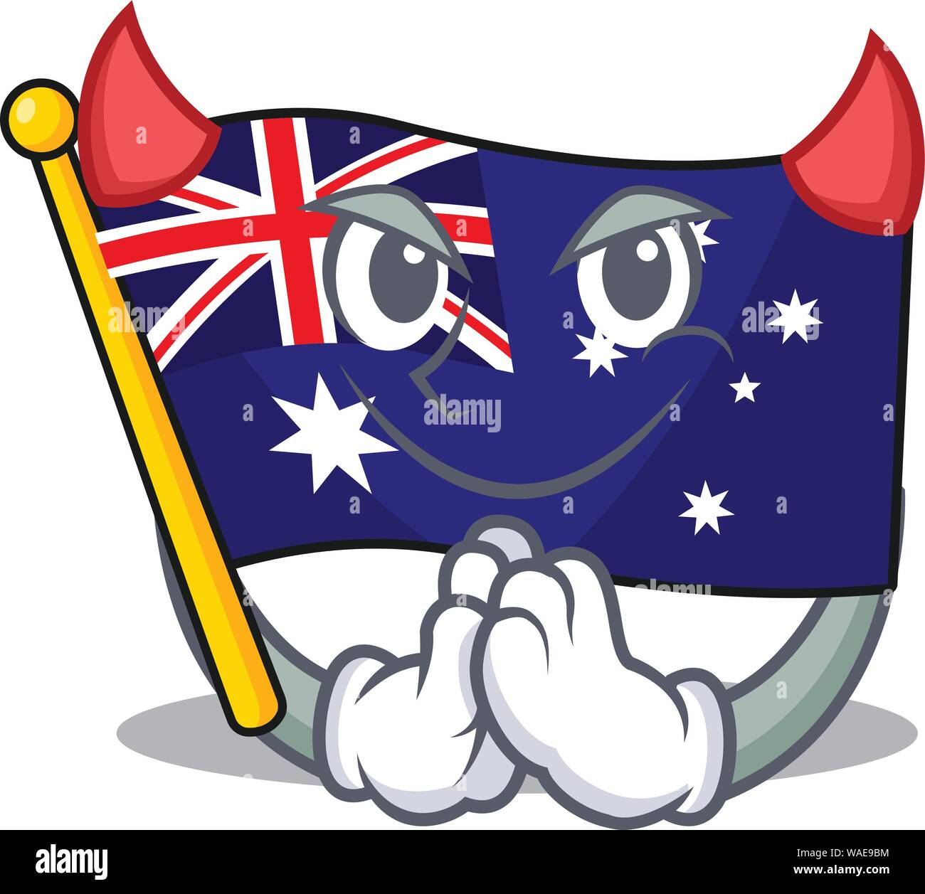Devil flag australia in the character shape Stock Vector
