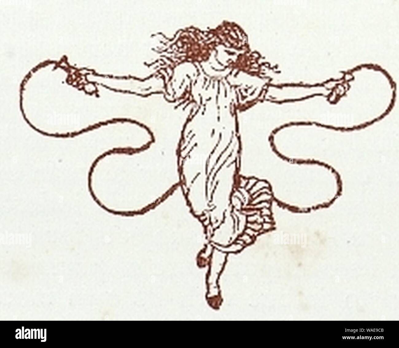 Drawing of Girl Jumping Rope Stock Photo - Alamy