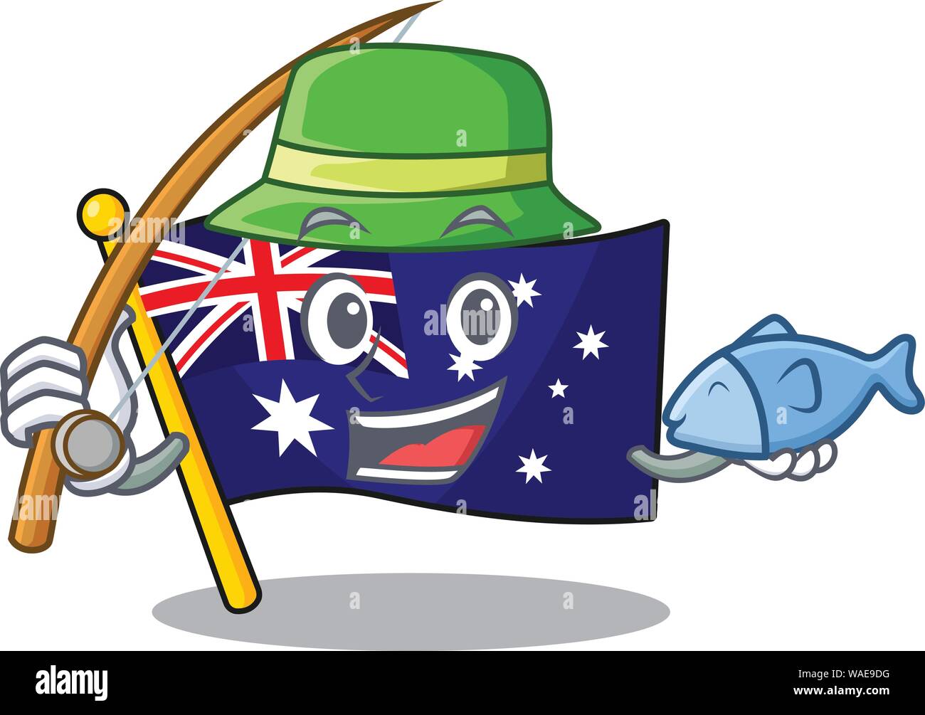 Fishing flag australia in the character shape Stock Vector Image & Art