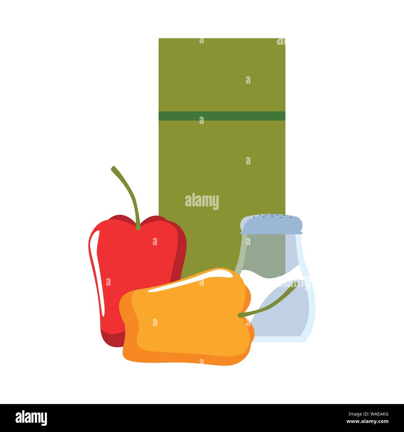 pepper and salt preparation cooking vector illustration Stock Vector ...