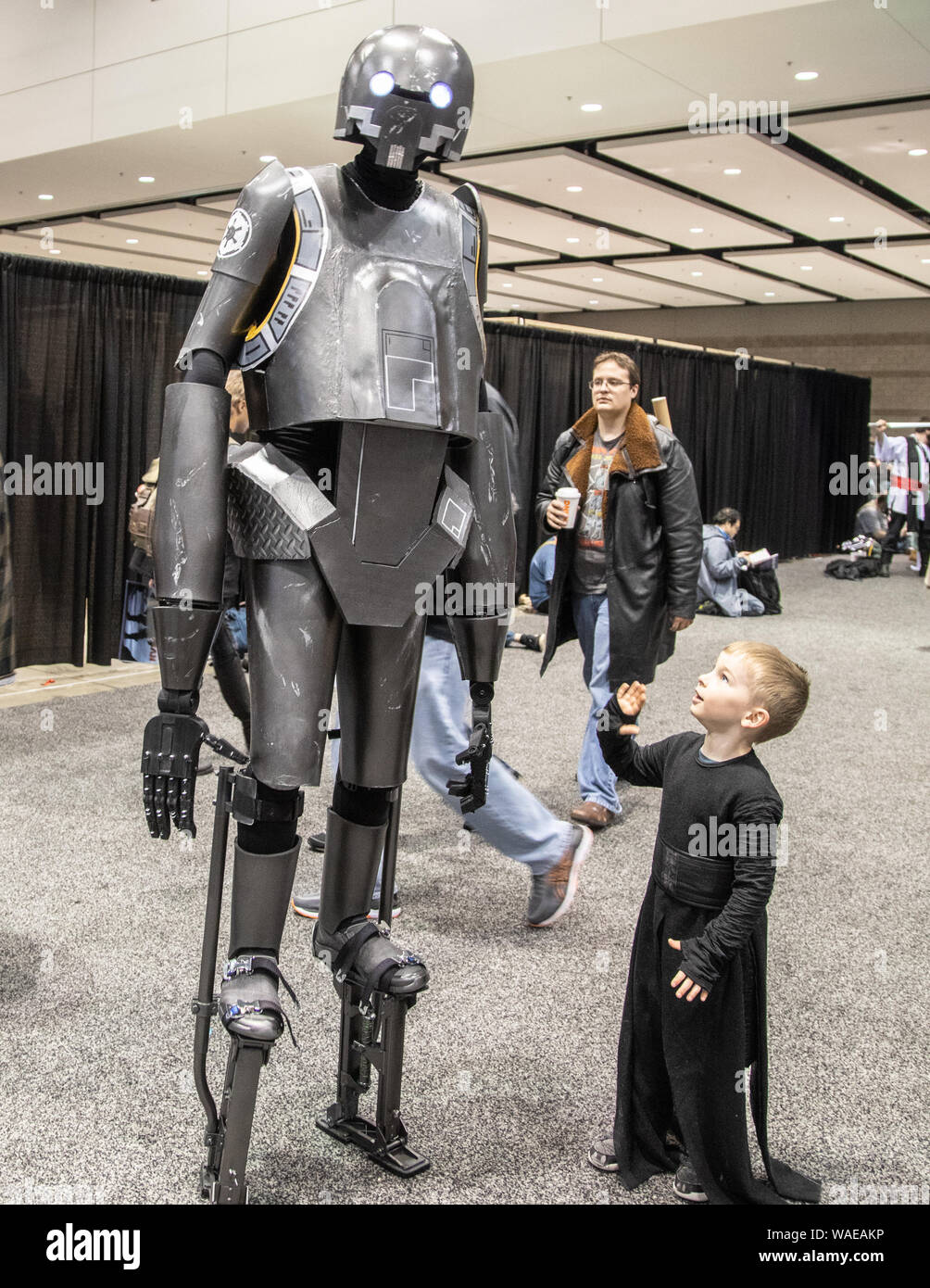 Cosplayers at Star Wars Celebration 2019 in Chicago. Many there in anticipation for news on Star Wars episode IX: The Rise of Skywalker Stock Photo
