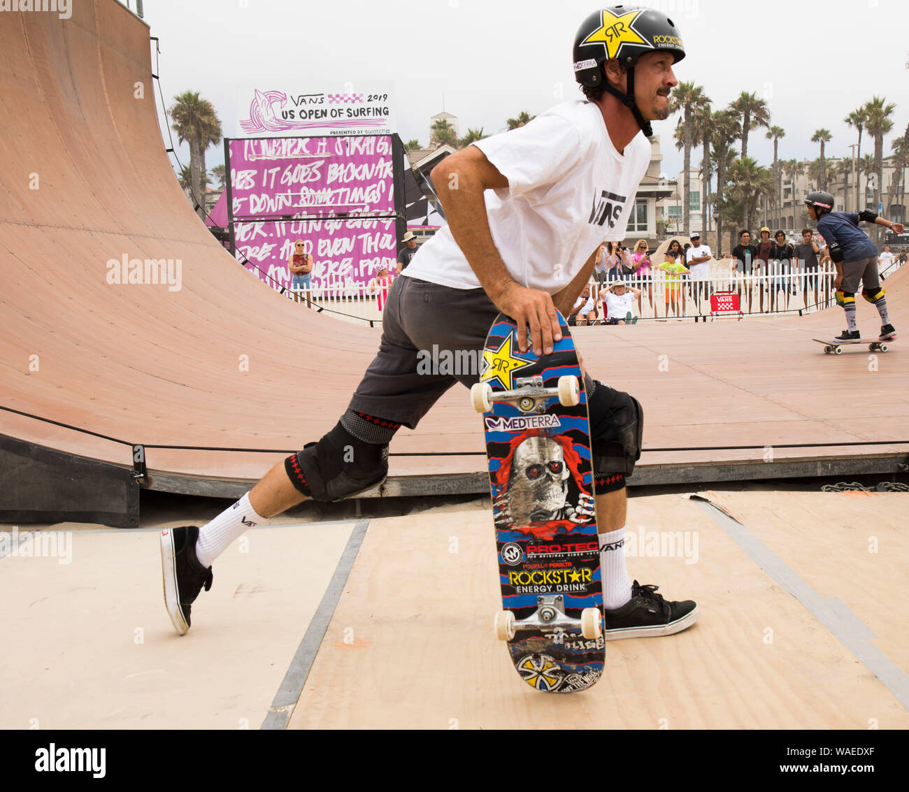 Skateboarder Bucky Lasek warms up. Vans US Open of Surfing, Huntington  Beach, California, United States of America Stock Photo - Alamy