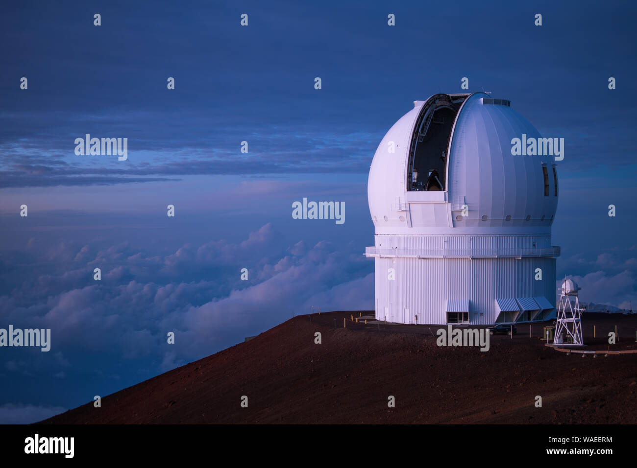 Canada-France-Hawaii Telescope (CFHT) on the summit of Mauna Kea, Hawaii Stock Photo