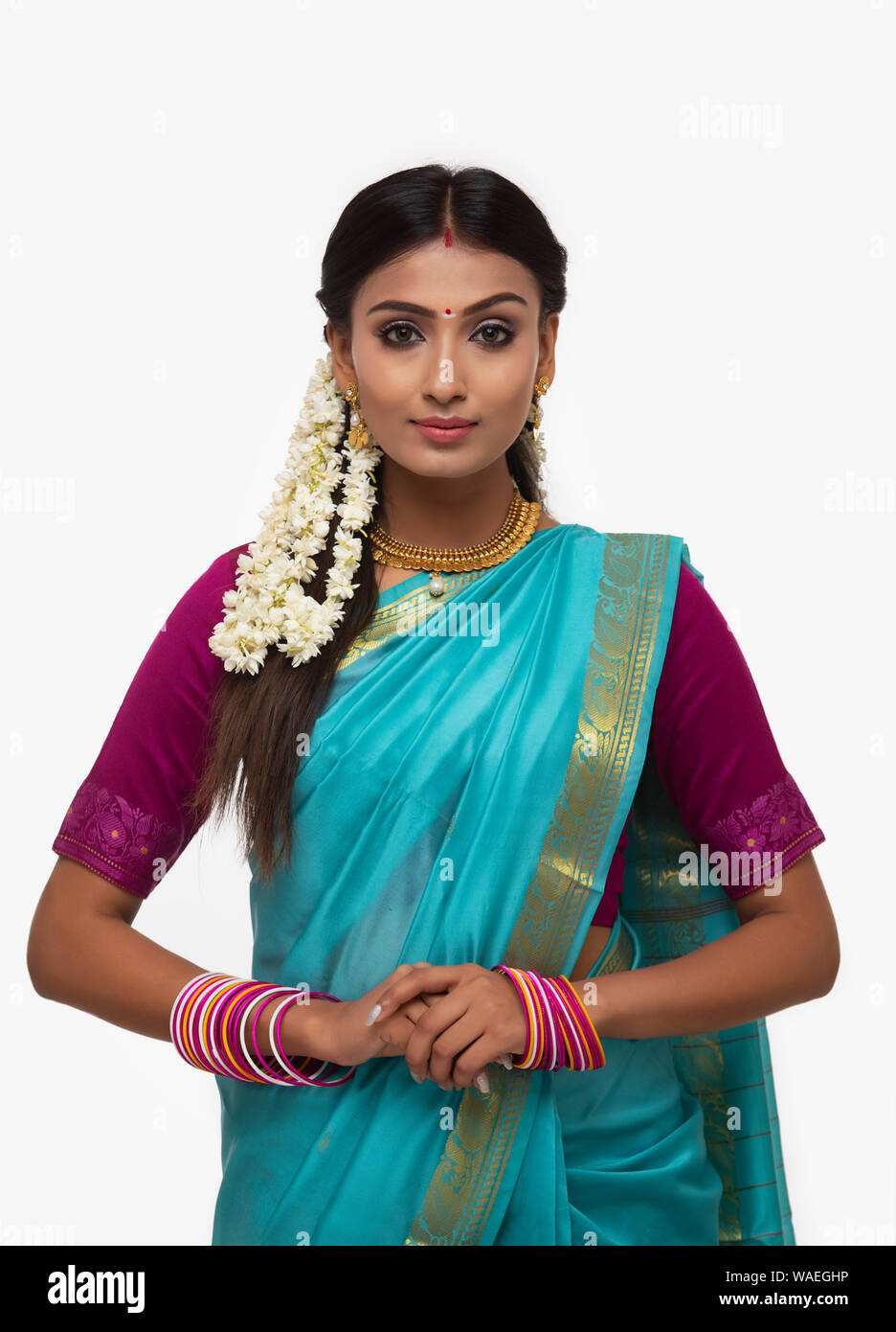 portrait of a south indian woman looking at the camera Stock Photo - Alamy