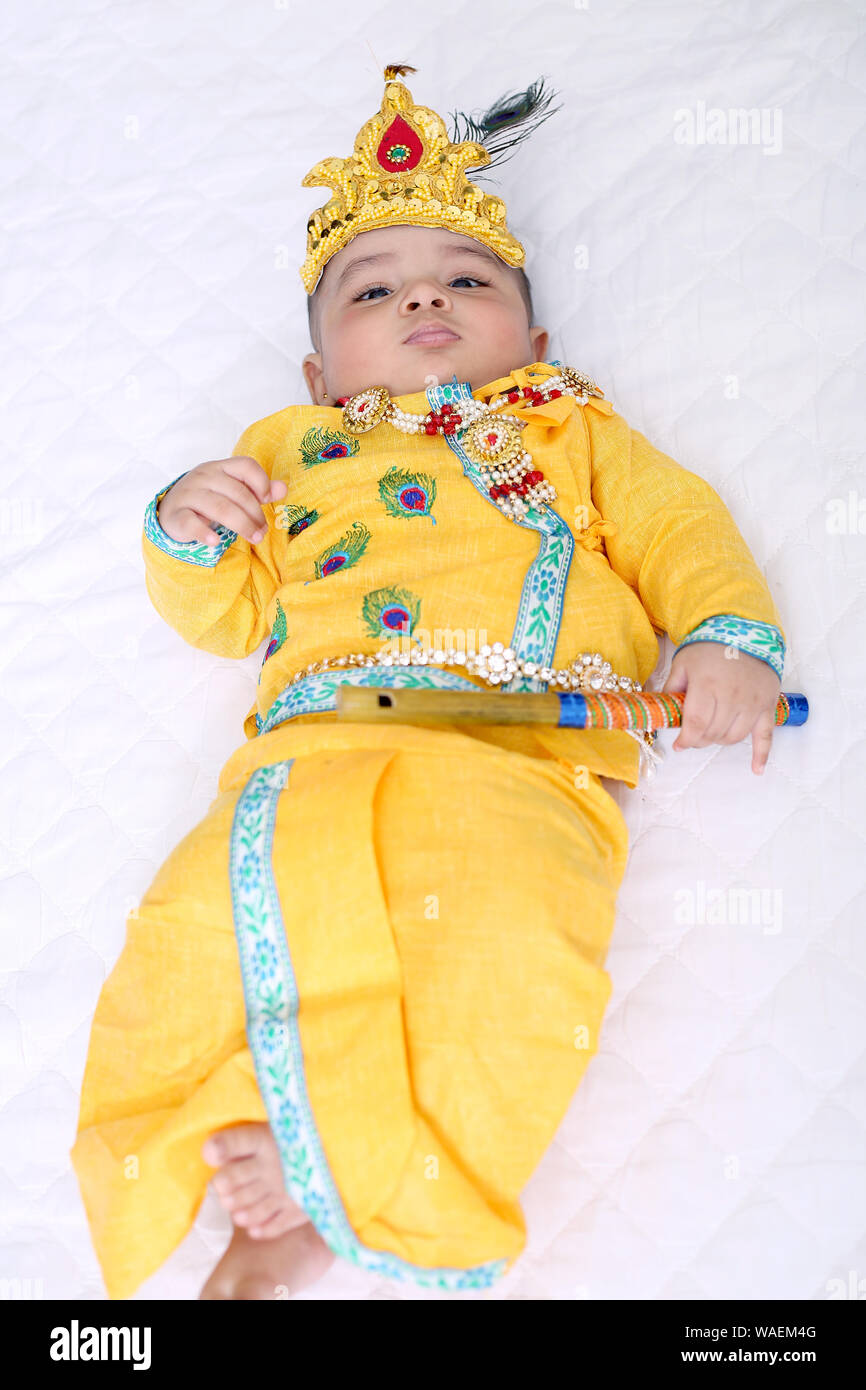 Small baby in hot sale krishna dress