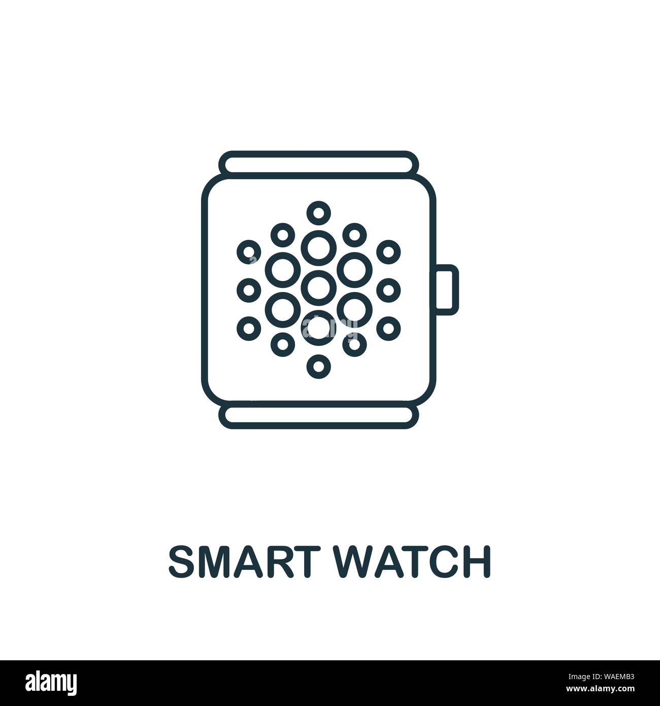 Smart Watch outline icon. Creative design from smart devices icon ...