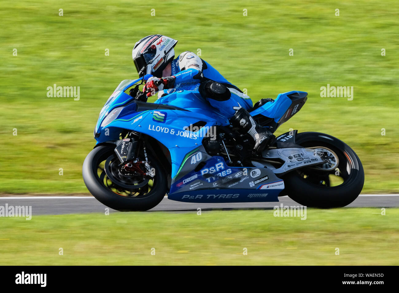 Joe Francis aboard the PR Racing BMW S1000RR at BSB Cadwell Park 2019 Stock Photo