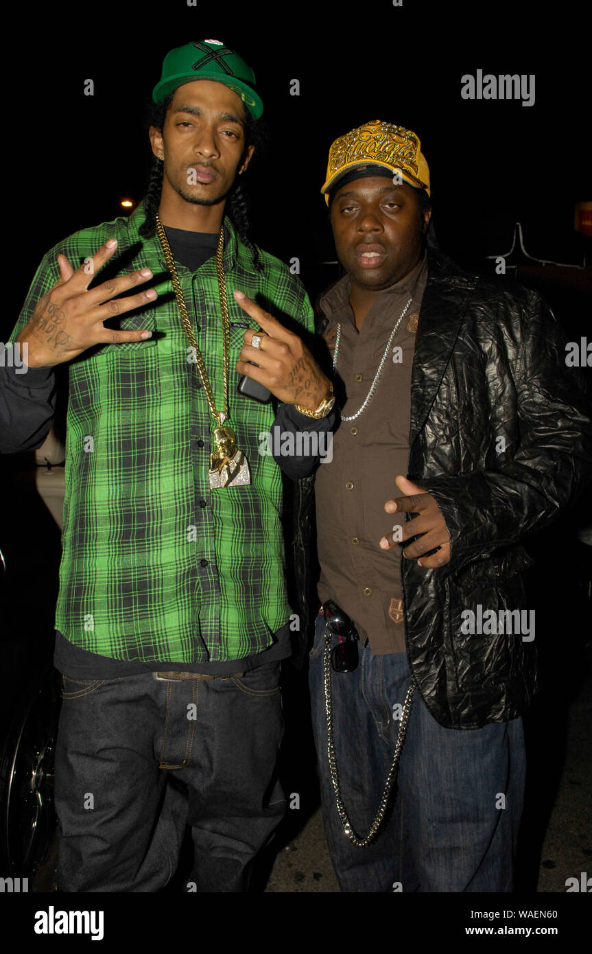 Rapper Nipsey Hussle and Producer Noel 'Detail' Fisher in Los Angeles, California. Stock Photo