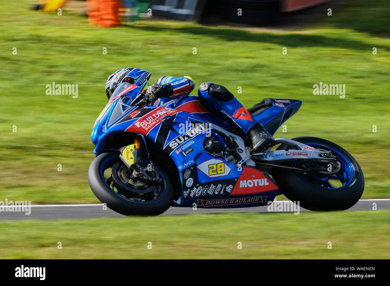 Bradley Ray on the Buildbase Suzuki GSX-R 1000 at BSB Cadwell Park 2019 Stock Photo