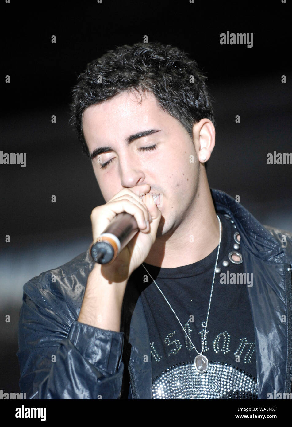 Singer Colby O'Donis performs at the Dub Show in Los Angeles, California. Stock Photo