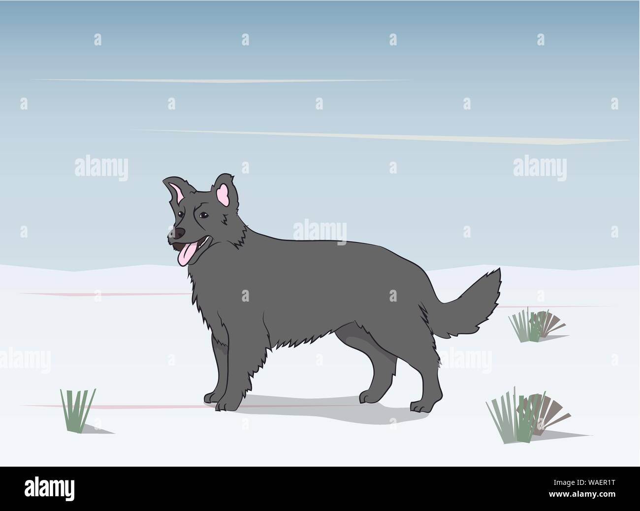 Children and wolf Stock Vector Images - Alamy