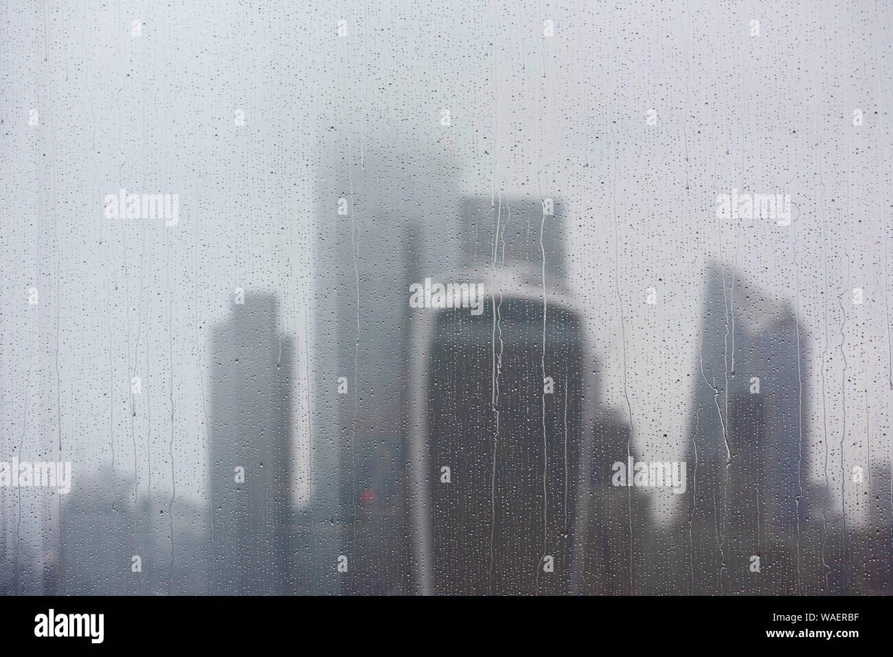 London in the rain Stock Photo
