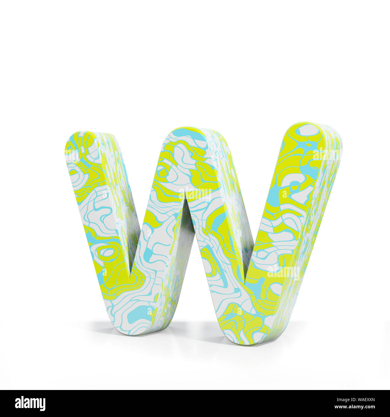 3D rendering letter small W on white background. Signs and symbols ...