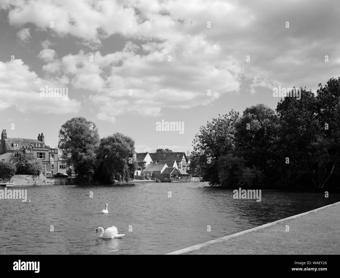 River Great Ouse at St Neots, Cambridgeshire, England Stock Photo