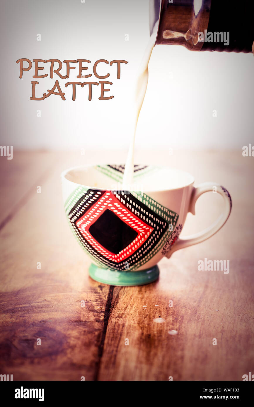 How to prepare a perfect latte Stock Photo - Alamy